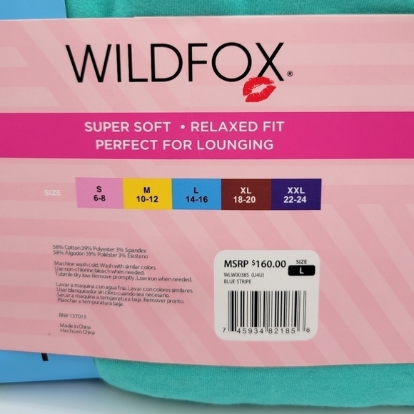 Wildfox Relaxed Color Block Ladies Lounge Set L - Picture 8 of 9